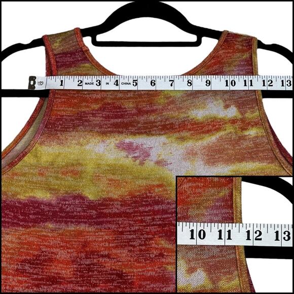 Gyft Stretchy Knit Tank Top Orange Yellow Red Size Medium - Picture 8 of 11